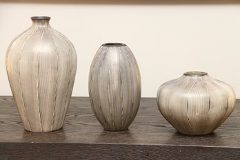 Striped Vase Trio