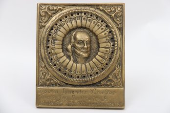 Bronze Plaque Benjamin Franklin