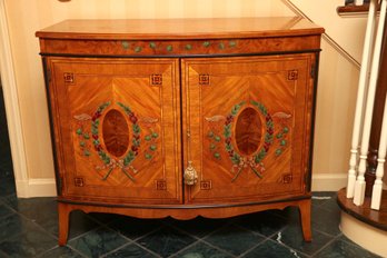 Neoclassic Satinwood Bow Front Commode