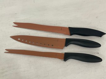 Trio Of Copper Chef Knives
