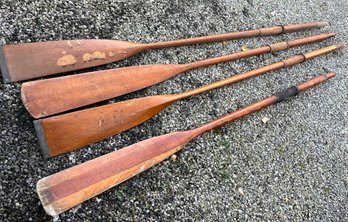 Four Antique Wooden Oars