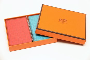Hermes Turquoise, Red Playing Cards