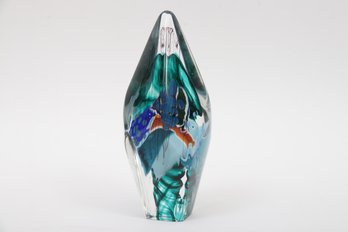 Murano Studio Art Swirl Glass Paperweight