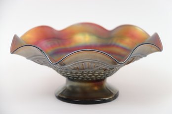 Rainbow Amethyst Carnival Glass Bowl