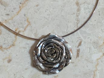 Sterling Rose Necklace