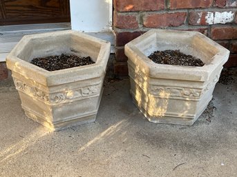 Hexigonal Stone Planters 14 X 14 X 10