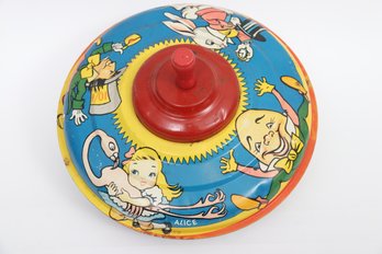1950' Alice In Wonderland Vintage Litho Spinning Top