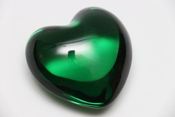 Baccarat Emerald Green Heart Paperweight