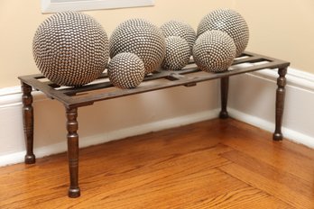 Metal Stand With Decorative Orbs