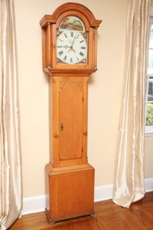 19th Century  Pine Tall Case Grandfather Clock