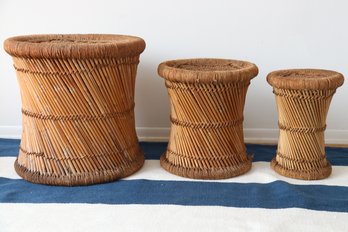 Bamboo Nesting Tables Set Of 3