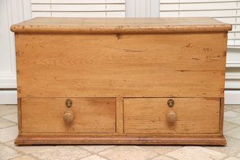 Antique English Pine Two Drawer Blanket Chest