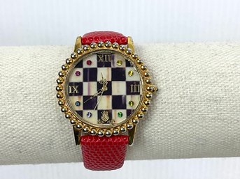 MacKenzie Childs Courtly Check Red Watch