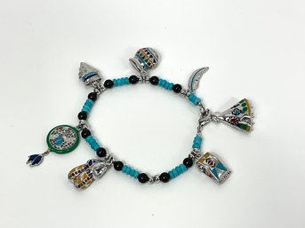 Danbury Mint Southwestern Native American 7 Charm Bead Bracelet