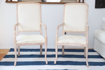 Pickled Oak Side Chairs - A Pair