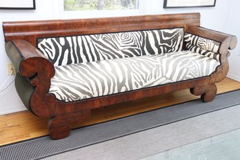 Burl Mahogany Hand Carved Custom Sofa