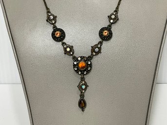 Antique Look Necklace With Drop