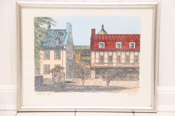French Watercolor Print Pencil Signed Rousseau