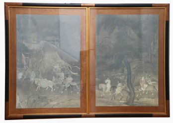 Chinese Two Panel Framed Print