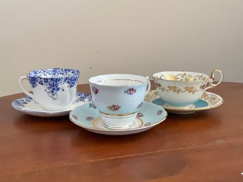 Aynsely, Shelley And Colclough Tea Cups And Saucers