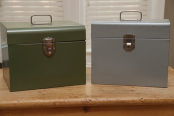 Two Metal Storage Boxes
