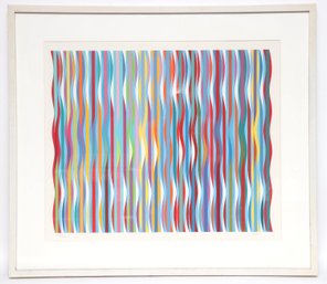 Yaacov Agam (Born 1928) Candy Stripes Original Serigraph Pencil Signed And Numbered 132/300