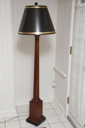 Neoclassical Tall Floor Lamp With Black Tole Shade