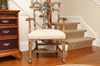 Ornate Hickory Arm Chair