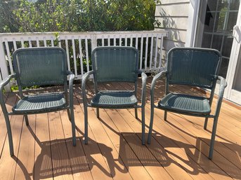 Trio Of Green Patio Chairs