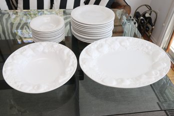 White Dish Set With Fruit By Pier One Imports
