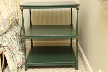 Green Painted 3 Tier End Table