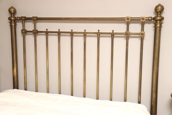 Vintage Solid Brass Queen Headboard And Footboard