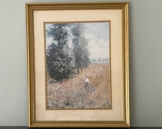 Landscape With Girl In Gold Frame