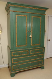 Stunning Green And Gold Armoire Storage Cabinet