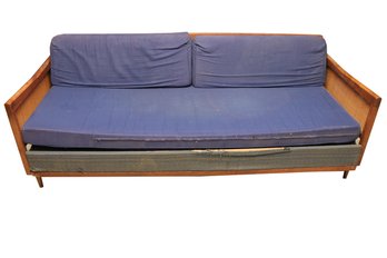 Mid Century Modern Cane Sofa For Restoration