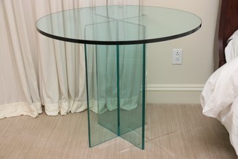 Post Modern Round Glass Table