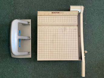 Boston Paper Cutter And 3 Pole Puncher