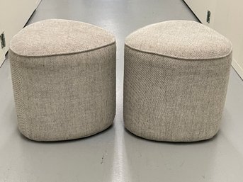 West Elm Gray Ottoman Pair