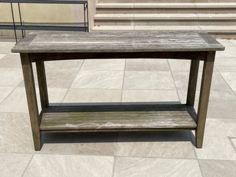 Smith & Hawken Teak Weathered Patio Console Table