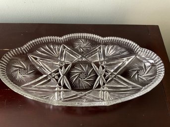 Vintage Crystal Pinwheel Candy Dish