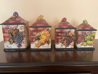 Certified International Grapevine Ceramic Canisters Tre Sorelle Studios