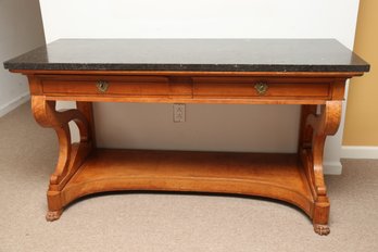 Biedermeier Marble Top Console Table