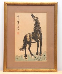 Asian Horse Watercolor Pair