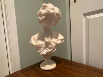 Marble Bust Of A Woman On A Pedestal
