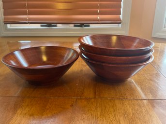 4 Wooden Salad Bowls