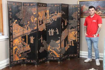19th Century Chinese Six Panel Double Sided Screen