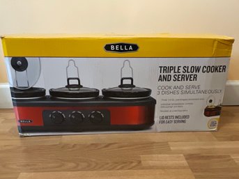 Bella Triple Slow Cooker Snd Server New In Box