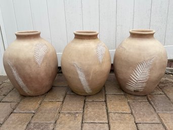 Trio Of Pottery Barn Ceramic Planters