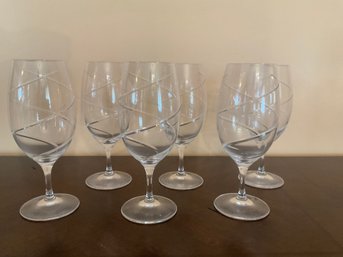 Six Swivel Wine Glasses