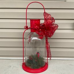 Christmas Red Metal Lantern